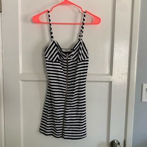 Mink Pink Black and White Striped Dress